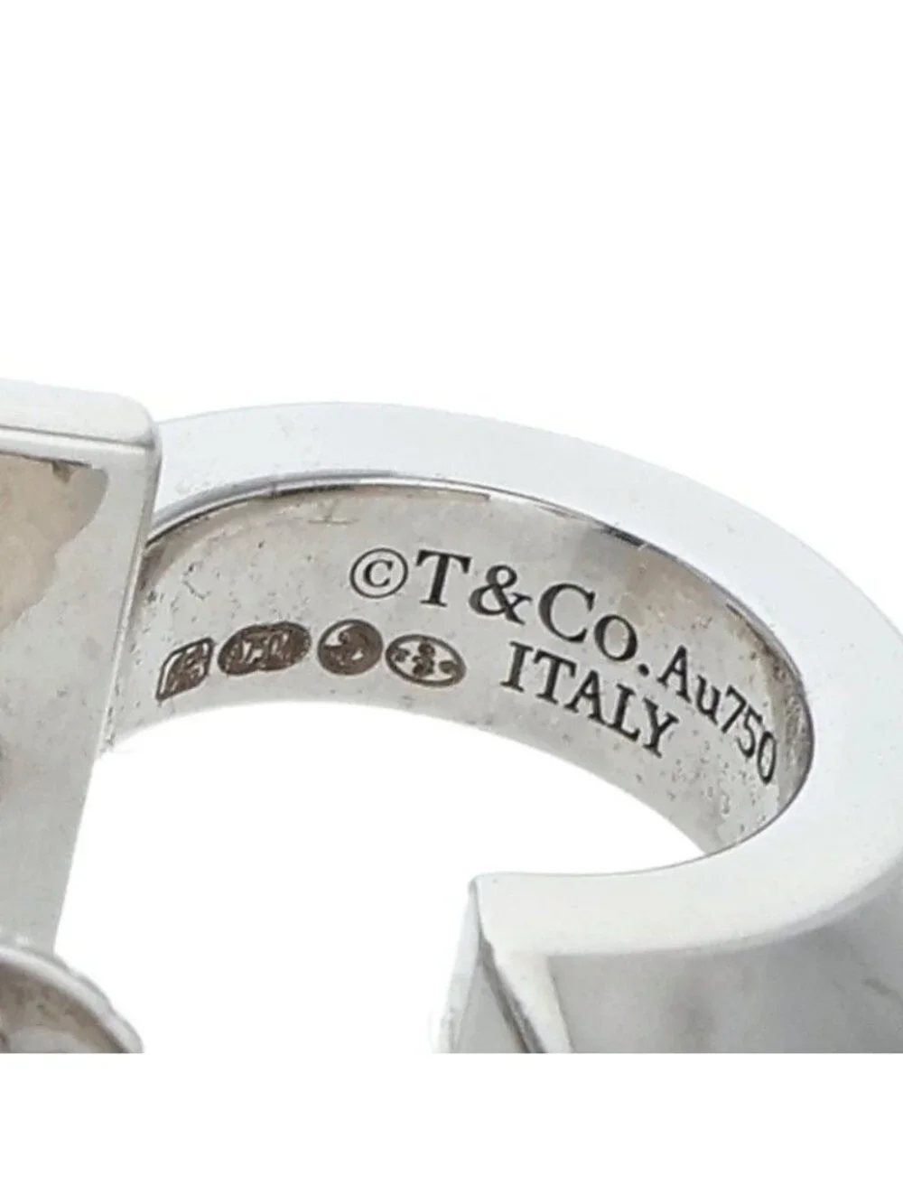 Tiffany & Co T One 18k White Gold Hoop Earrings
